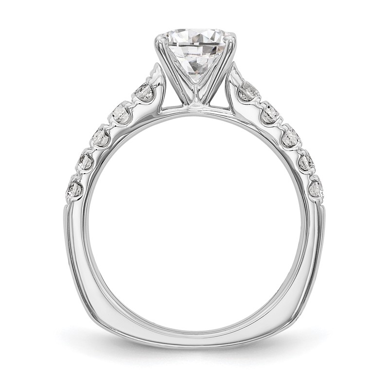 True Origin 14K White Gold 1/2 carat Lab Grown Diamond VS  D E F  Semi Mount Peg Set Ring