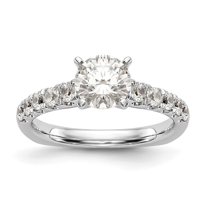 True Origin 14K White Gold 1/2 carat Lab Grown Diamond VS  D E F  Semi Mount Peg Set Ring