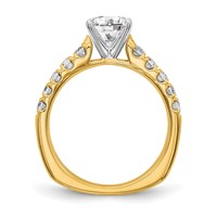 True Origin 14K Yellow Gold 0.50 Carat Lab Grown Diamond VS+ F+ Semi-Mount Peg Set Engagement Ring view 2
