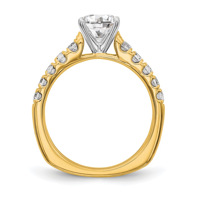 True Origin 14K 1/2 carat Lab Grown Diamond VS  D E F  Semi Mount Peg Set Ring