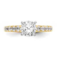 True Origin 14K Yellow Gold 0.50 Carat Lab Grown Diamond VS+ F+ Semi-Mount Peg Set Engagement Ring view 4