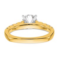 True Origin 14K Yellow Gold 0.50 Carat Lab Grown Diamond VS+ F+ Semi-Mount Peg Set Engagement Ring view 5