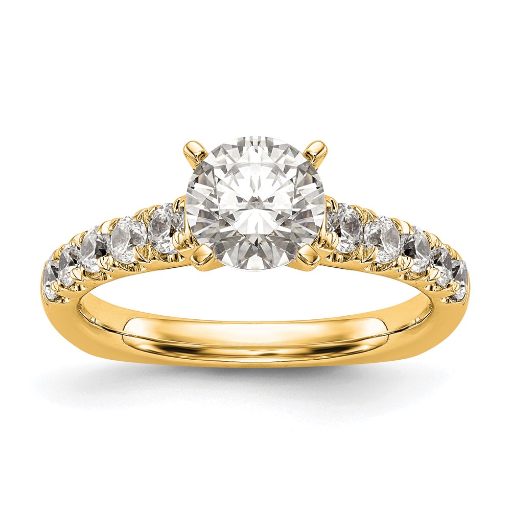 True Origin 14K Yellow Gold 0.50 Carat Lab Grown Diamond VS+ F+ Semi-Mount Peg Set Engagement Ring