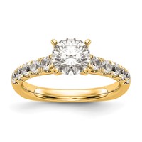 True Origin 14K Yellow Gold 0.50 Carat Lab Grown Diamond VS+ F+ Semi-Mount Peg Set Engagement Ring view 1