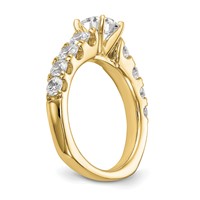 True Origin 14K Yellow Gold 1.25ct Lab Grown Dia VS+ F+ Peg Set Comp Ring view 4
