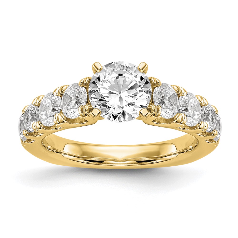 True Origin 14K Yellow Gold 1.25ct Lab Grown Dia VS+ F+ Peg Set Comp Ring