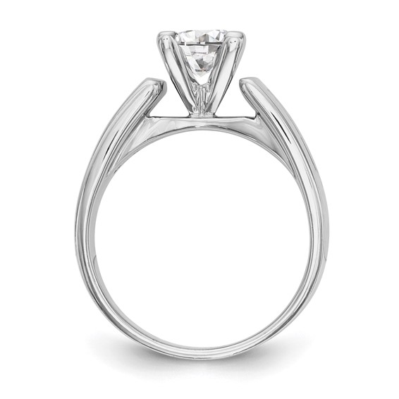 14K White Gold Peg Set Channel Princess Engagement Ring Mounting