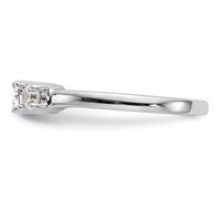 14K White Gold 0.50 Carat Lab Grown Diamond VS SI+ G+ Complete Three Stone Engagement Ring view 4