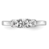 14K White Gold 0.50 Carat Lab Grown Diamond VS SI+ G+ Complete Three Stone Engagement Ring view 5