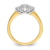 14K Two-tone 0.50 Carat Lab Grown Diamond VS SI+ G+ Complete Three Stone Engagement Ring view 2