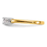 14K Two-tone 0.50 Carat Lab Grown Diamond VS SI+ G+ Complete Three Stone Engagement Ring view 3