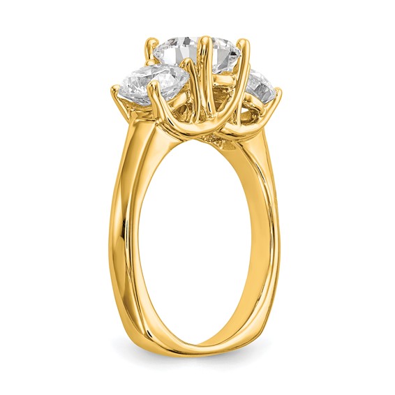 True Origin 14K 1 carat Lab Grown Diamond VS/SI  D E F  Semi Mount Peg Set Ring