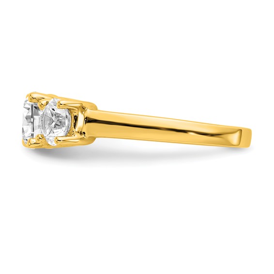 14K Yellow Gold 3-Stone Diamond Mounting Engagement Ring