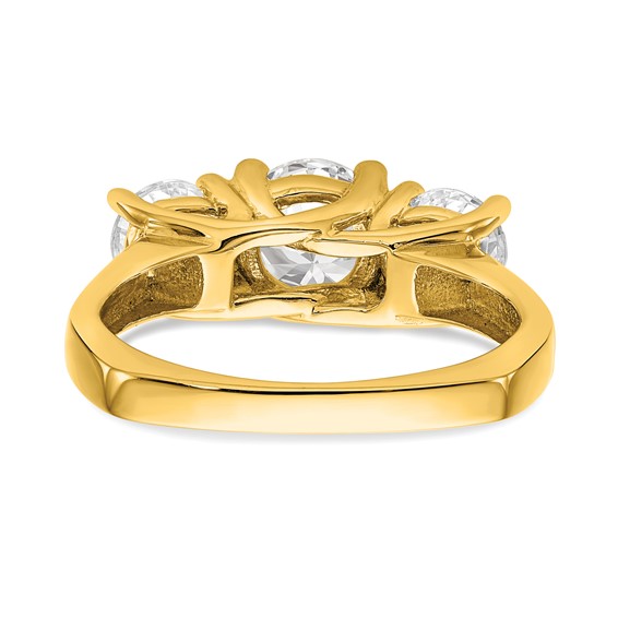 14K Yellow Gold 3-Stone Diamond Mounting Engagement Ring