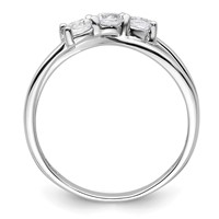 14K White Gold 0.50 Carat Lab Grown Diamond VS SI+ G+ Complete Three Stone Engagement Ring view 2