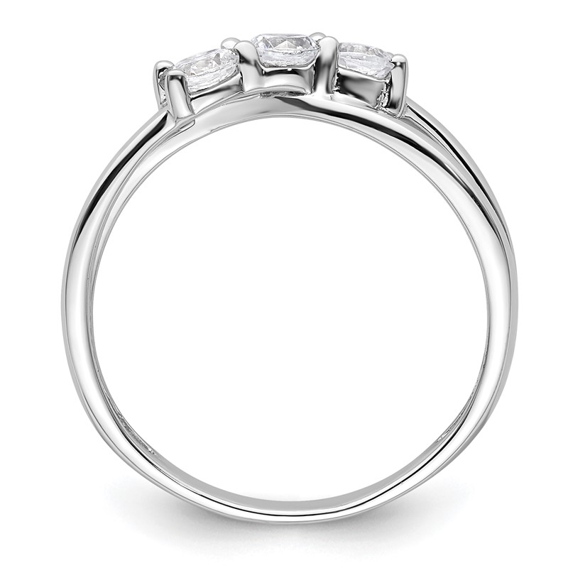 14k White Gold 1/2 carat Lab Grown Diamond VS/SI+ G+ Complete Three Stone Engagement Ring