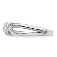 14K White Gold 0.50 Carat Lab Grown Diamond VS SI+ G+ Complete Three Stone Engagement Ring view 3