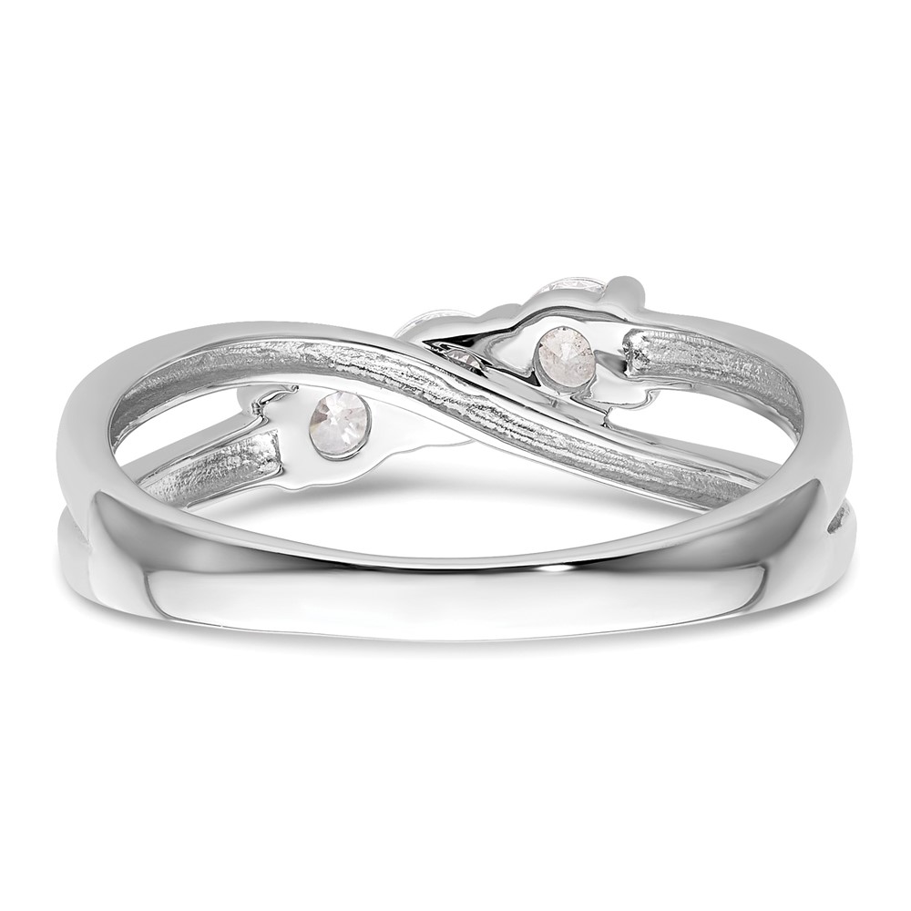 14k White Gold 1/2 carat Lab Grown Diamond VS/SI+ G+ Complete Three Stone Engagement Ring (RM2965E-050-CWLG)