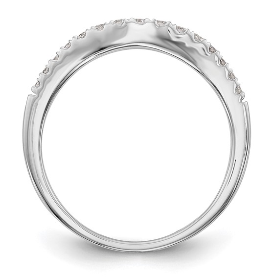 14K White Gold Contoured Wedding Band Mounting