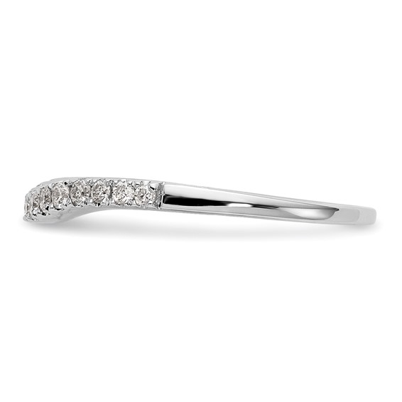 14K White Gold Contoured Wedding Band Mounting