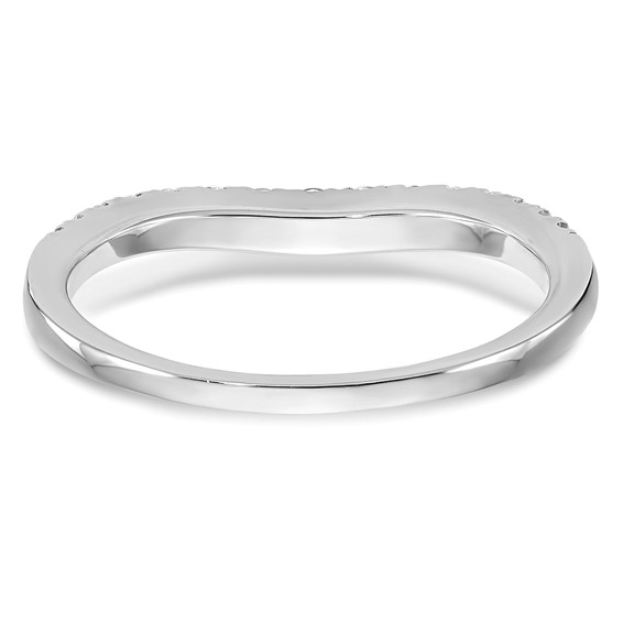 14K White Gold Contoured Wedding Band Mounting