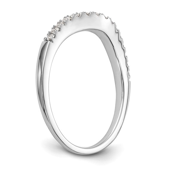 14K White Gold Contoured Wedding Band Mounting