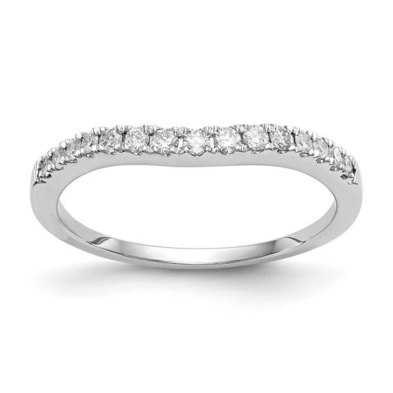 14K White Gold Contoured Wedding Band Mounting