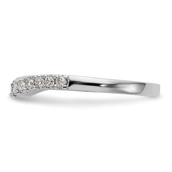14K White Gold Contoured Wedding Band Mounting