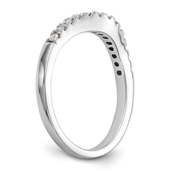 14K White Gold Contoured Wedding Band Mounting