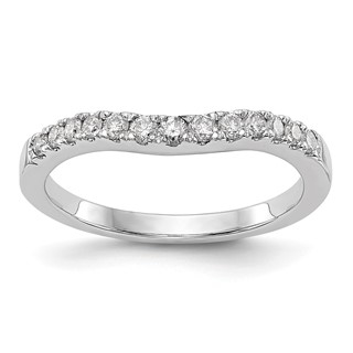 14K White Gold Contoured Wedding Band Mounting