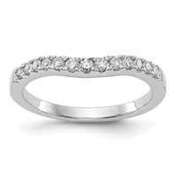 14K White Gold 0.33 Carat Lab Grown Diamond VS SI+ G+ Complete Wedding Band view 1
