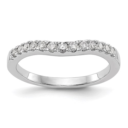 14K White Gold 0.33 Carat Lab Grown Diamond VS SI+ G+ Complete Wedding Band, Size 6