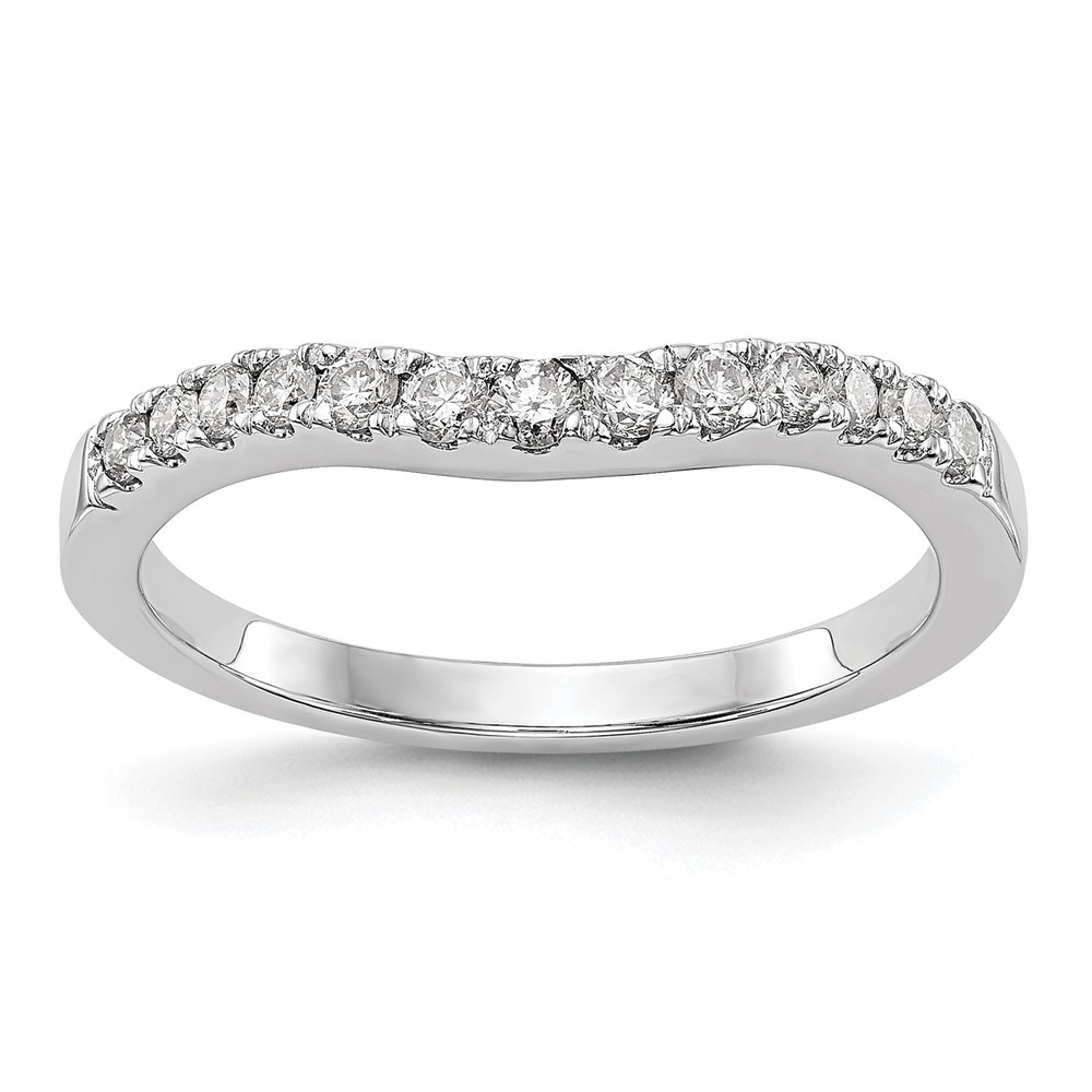 14K White Gold 0.33 Carat Lab Grown Diamond VS SI+ G+ Complete Wedding Band