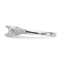 14K White Gold 1.20 Carat Lab Grown Diamond VS SI+ G+ Complete Three Stone Engagement Ring view 3