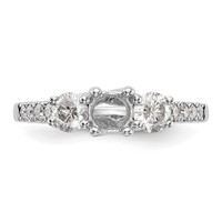 14K White Gold 1.20 Carat Lab Grown Diamond VS SI+ G+ Complete Three Stone Engagement Ring view 5