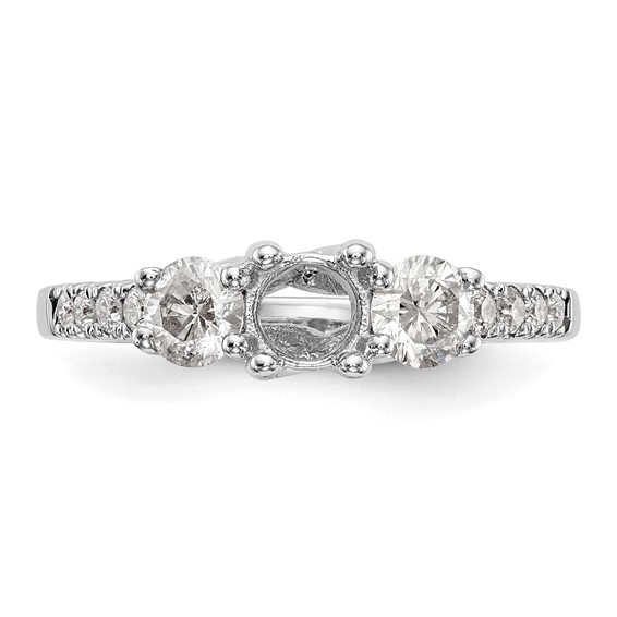 3 Stone Diamond Semi-Mount Engagement Rings