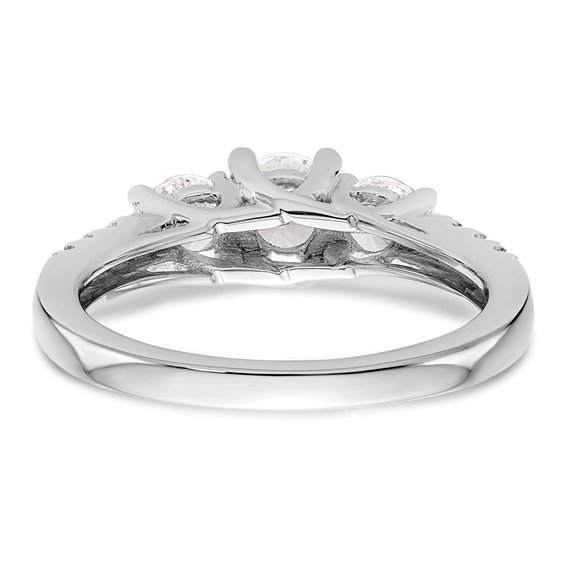 3 Stone Diamond Semi-Mount Engagement Rings