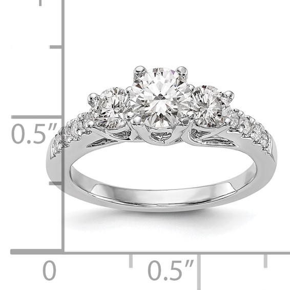 3 Stone Diamond Semi-Mount Engagement Rings