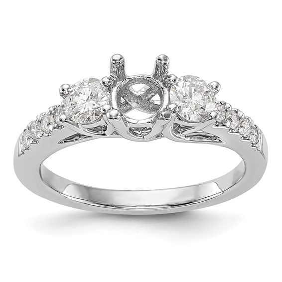3 Stone Diamond Semi-Mount Engagement Rings