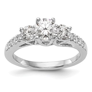 3 Stone Diamond Semi-Mount Engagement Rings