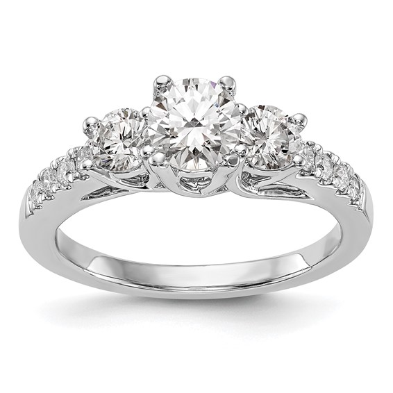 3 Stone Diamond Semi-Mount Engagement Rings