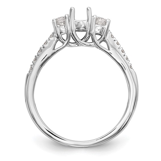 3 Stone Diamond Semi-Mount Engagement Rings