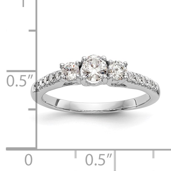 3 Stone Diamond Semi-Mount Engagement Rings