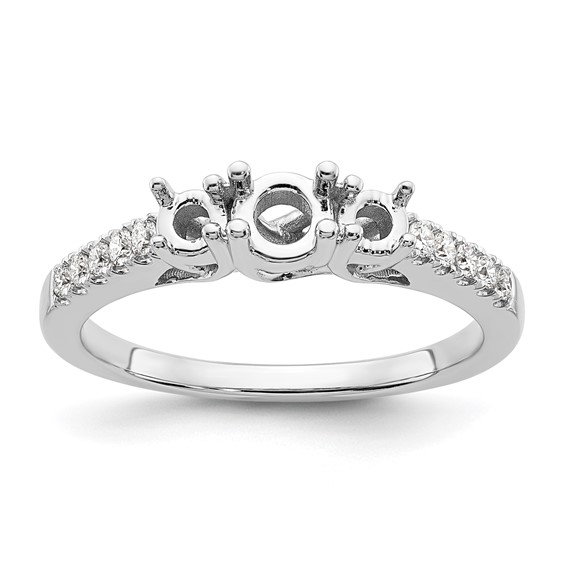 3 Stone Diamond Semi-Mount Engagement Rings