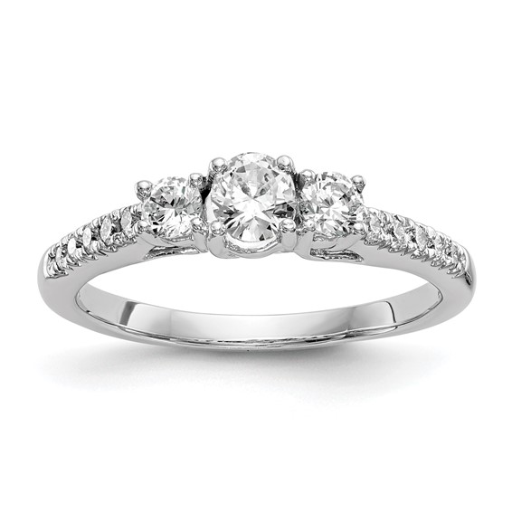 3 Stone Diamond Semi-Mount Engagement Rings