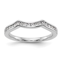 14K White Gold 0.20 Carat Lab Grown Diamond VS SI+ G+ Complete Wedding Band view 1