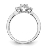 14K White Gold 0.62 Carat Lab Grown Diamond VS SI+ G+ Three Stone Complete Engagement Ring view 2