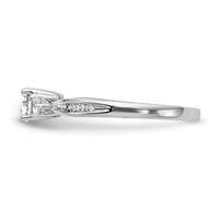 14K White Gold 0.62 Carat Lab Grown Diamond VS SI+ G+ Three Stone Complete Engagement Ring view 4