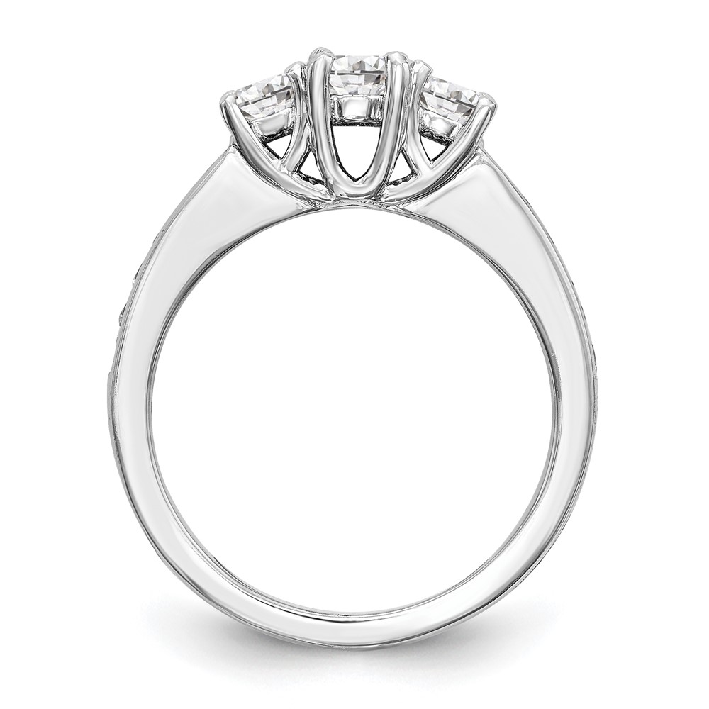 14k White Gold 5/8 carat Lab Grown Diamond VS/SI+ G+ Complete Three Stone Engagement Ring (RM2979E-025-7CWLG)