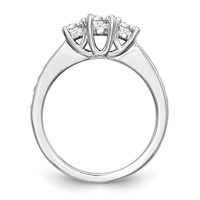 14K White Gold 0.62 Carat Lab Grown Diamond VS SI+ G+ Complete Three Stone Engagement Ring view 2